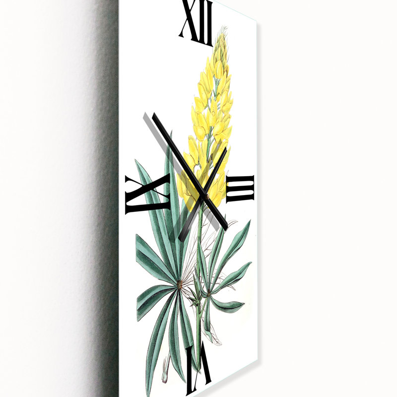 Horloge murale rétro - fleur jaune I, Petit