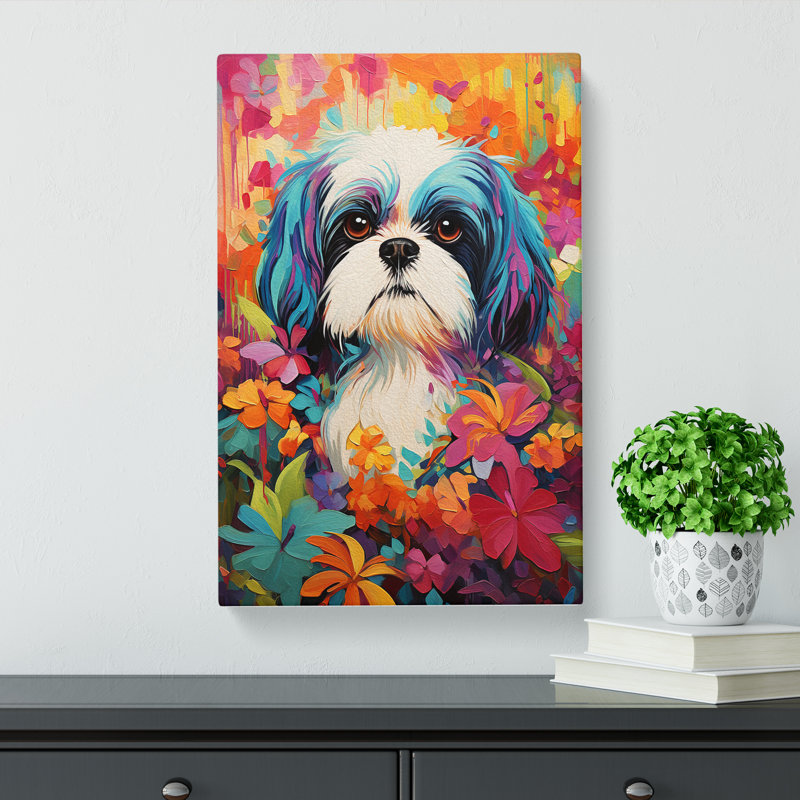 Shih Tzu Modern - Wrapped Canvas, 76cm H x 50cm W x 3cm D
