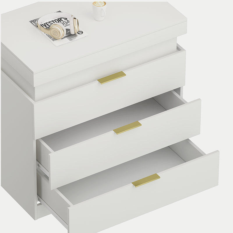Table de chevet avec station de charge et lumières DEL, table de chevet avec plateau coulissant pour chambre à coucher, table de chevet avec tiroirs, table d'appoint moderne