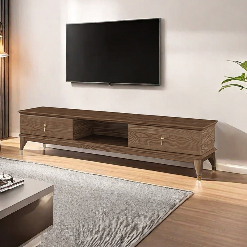 Solid Ash Wood TV Stand