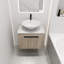 Meuble-lavabo mural 24 po avec vasque en céramique, meuble-lavabo en chêne blanc, charnières à fermeture en douceur, style flottant, rangement spacieux, poignées en métal, porte à fermeture en douceur de 2 pièces, armoires de porte, paquets