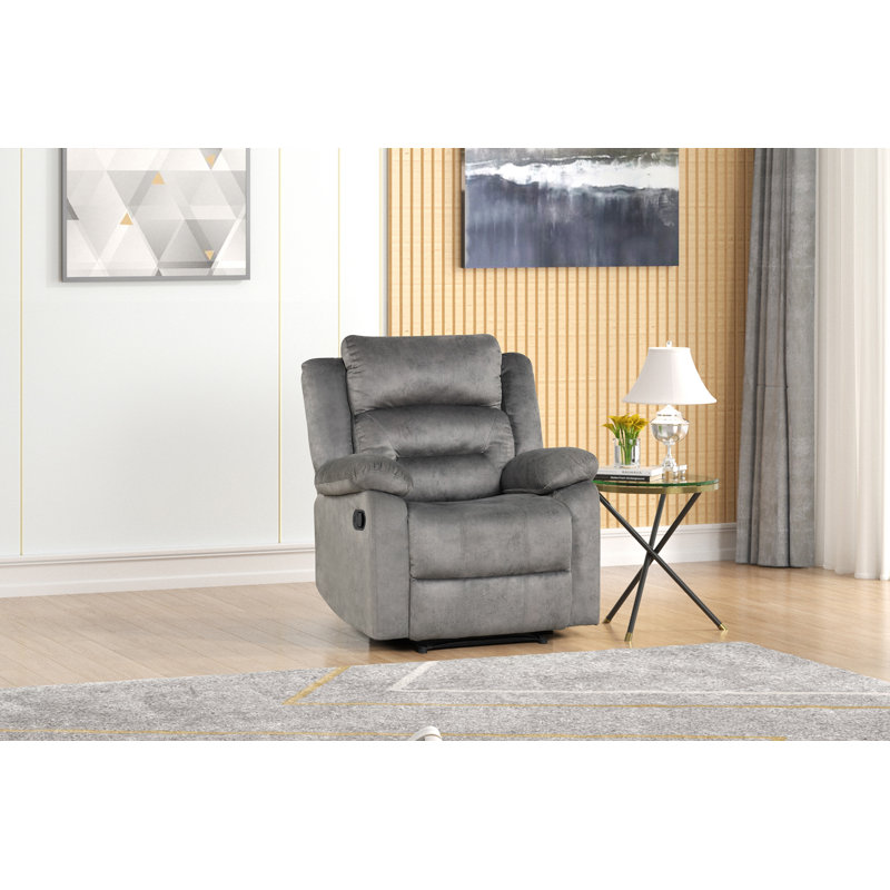 Fauteuil inclinable Zytaevius, Manuel, Tissu de bronzage bleu-gris