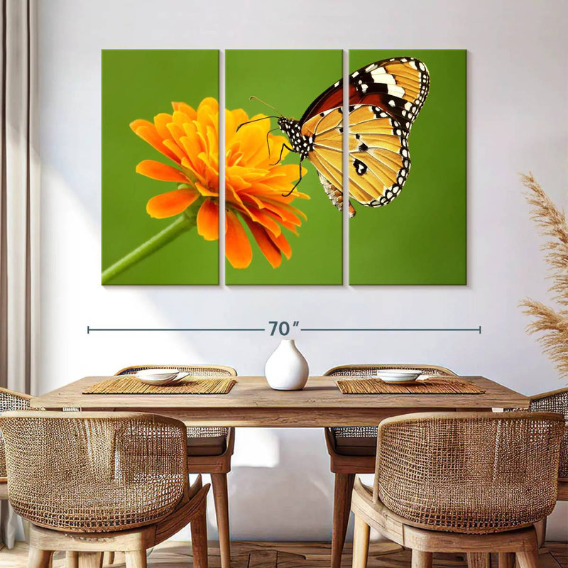 Brampt papillon avec fleur, H 42 po x l 65 po