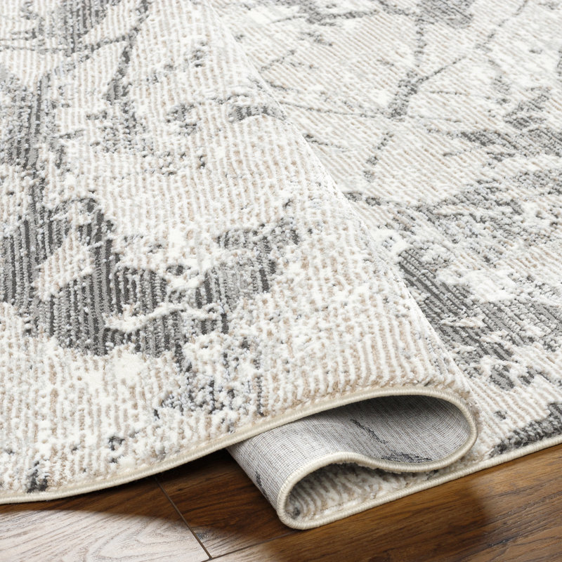 Imauri Light Silver Machine Washable Area Rug, Rectangle 7'7" x 10'