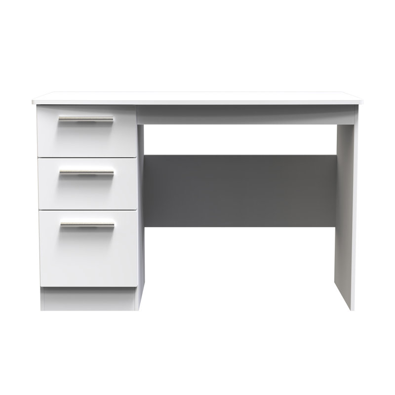 Fully Assembled Yvette Desk, White, 79.5cm H x 120cm W x 54cm D, White