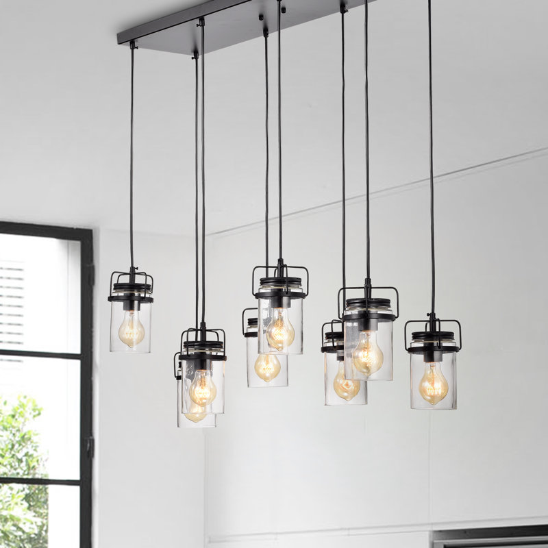 Luminaire suspendu cylindre grappe 8 lumières Donald