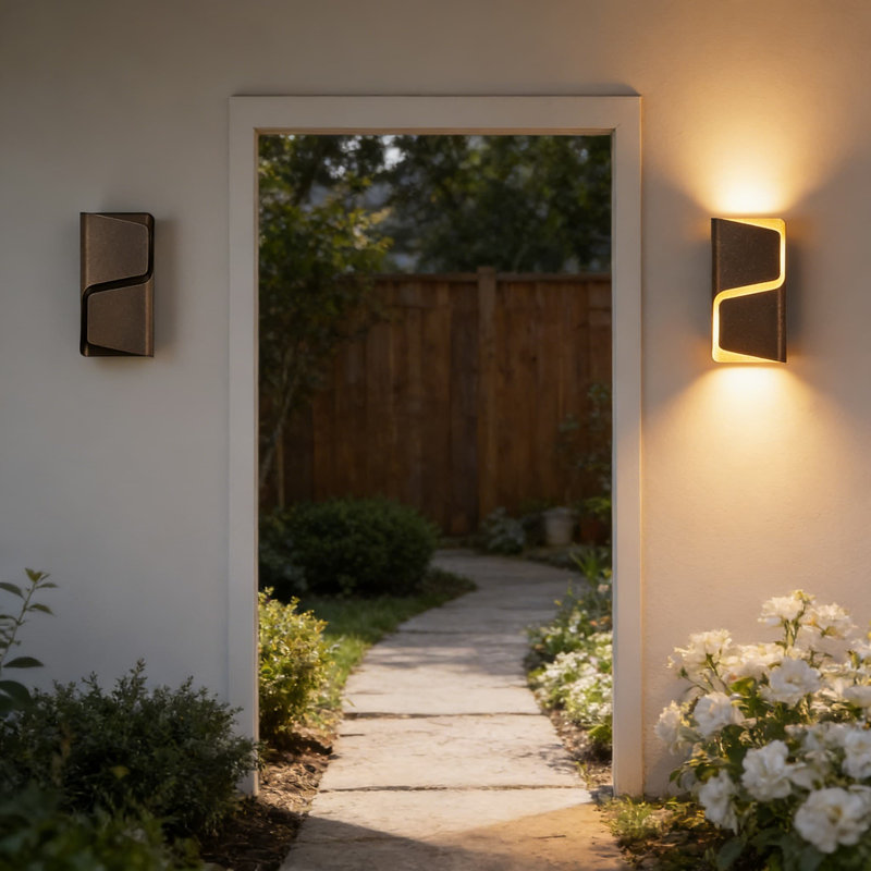 Applique murale d'extérieur à DEL, ensemble de 2 lumières murales modernes avec 3CCT sélectionnables et 10 à 100% à intensité variable, étanche IP44 pour la terrasse, l'entrée, le garage, le porche et le couloir