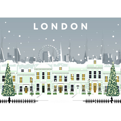 London Cherry Tree Lane In Snow by Richard O'Neil - Print