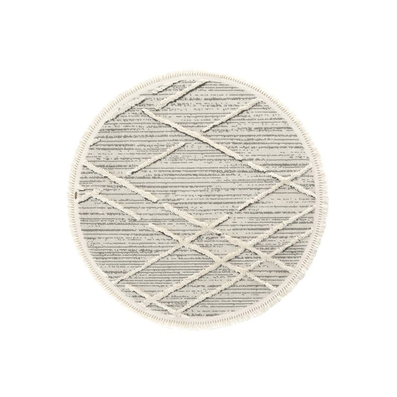 Round Rolv Machine Made Indoor / Outdoor Area Rug, Round 2'8"