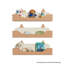 Tablette de rangement et de présentation murale