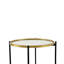 Ensemble de 2 tables d'appoint gigognes avec plateau en verre-1577027305