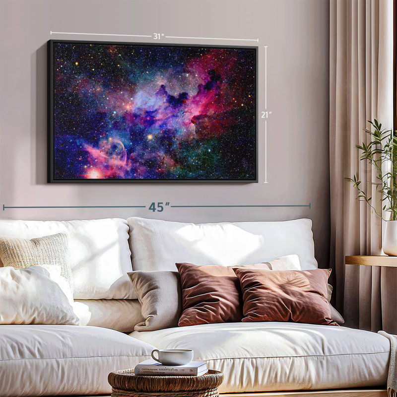 Impression sur toile Galaxy Galaxy Nebula, H 21 po x l 31 po