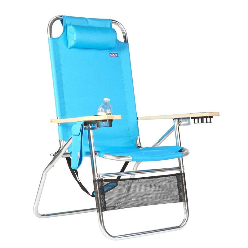 Folding Beach Chair, Light Blue