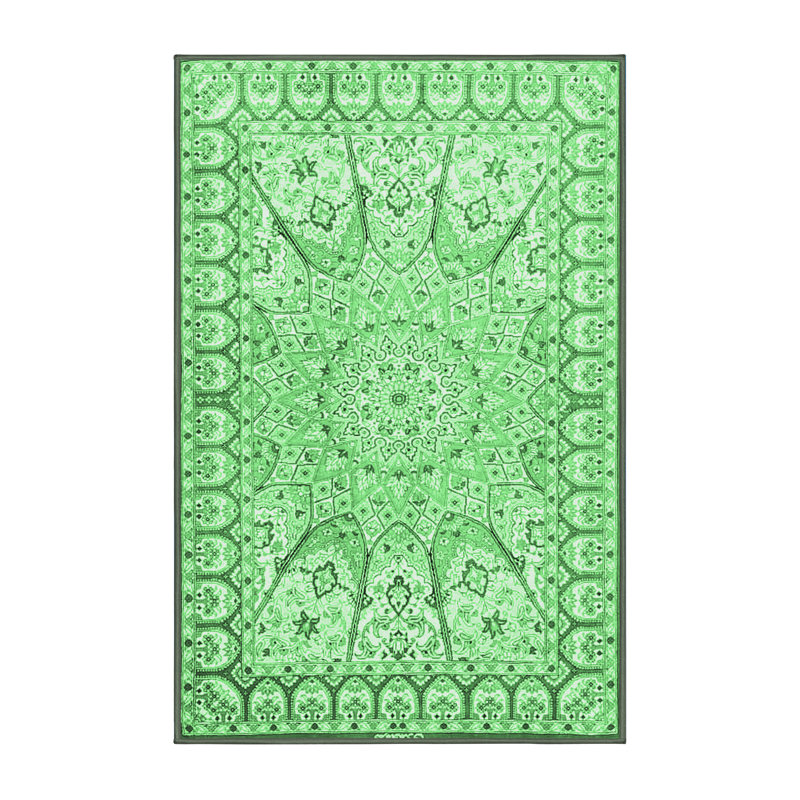 Tapis lavables à la machine traditionnel vert émeraude 4765, Rectangle 2 pi x 4 pi