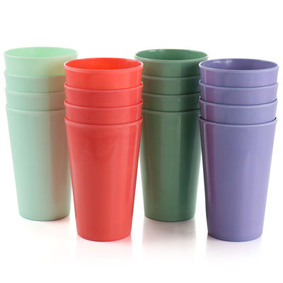 Melamine 16oz 16 Piece Tumbler Set in Assorted Colours