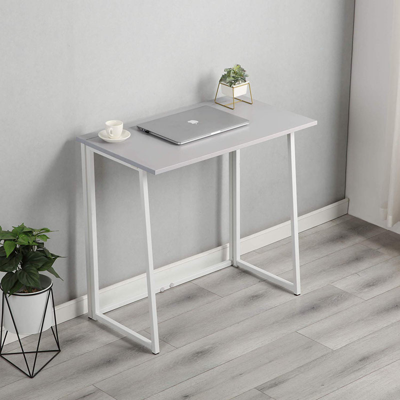 Tyonna Metal Base Writing Desk, Grey/White