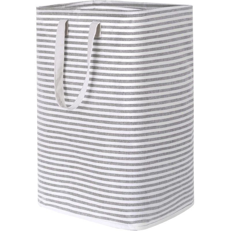 Laundry Hamper with Handles, 23.6" H x 15.7" W x 11.8" D, Gray