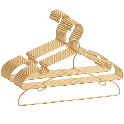 Cintres en aluminium dorés pour les costumes et les robes, paquet de 20 cintres de garde-robe en métal lisse et durable avec épaules rainurées pour vestes, pantalons et vêtements délicats, conception légère et robuste