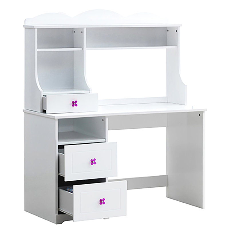 Bureau blanc avec deux fentes pour tiroir