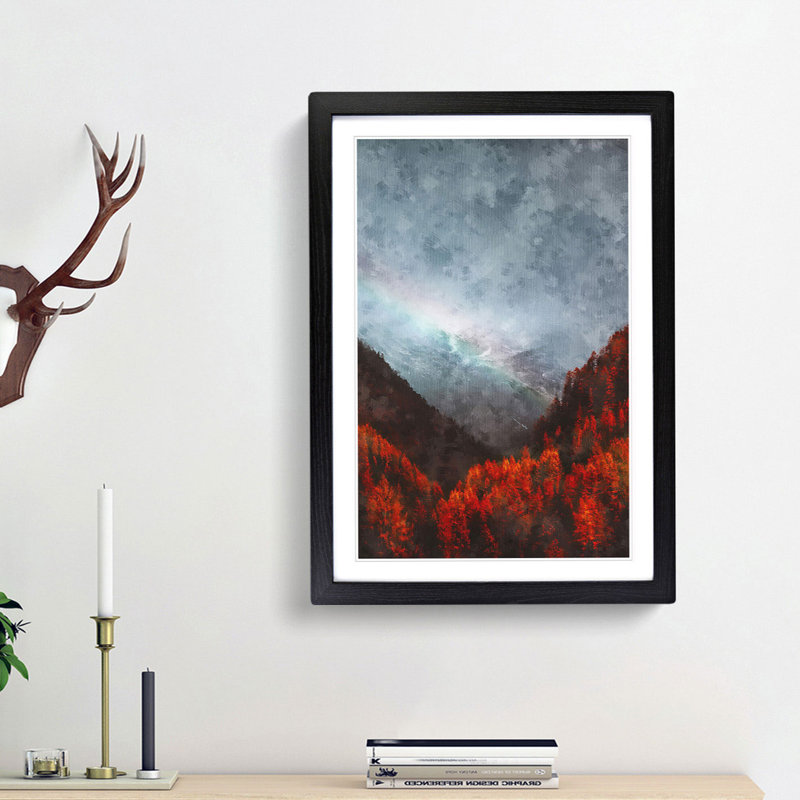 Rainbow over the Mountains in Italy - Picture Frame Graphic Art Print, 63cm H x 45cm W x 2cm D, Black Framed