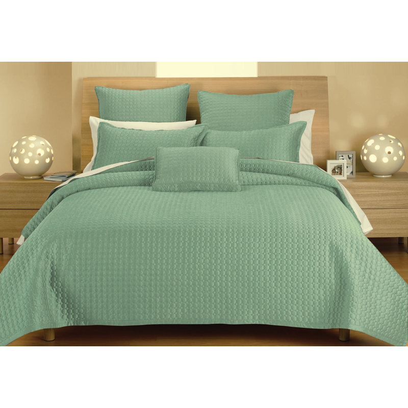 Classic Modern & Contemporary Sateen Quilt, Blue Circle