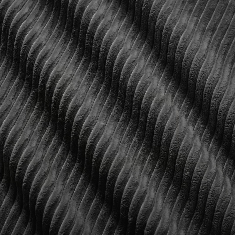 Canapé modulaire en L pour salon, Velours côtelé noir