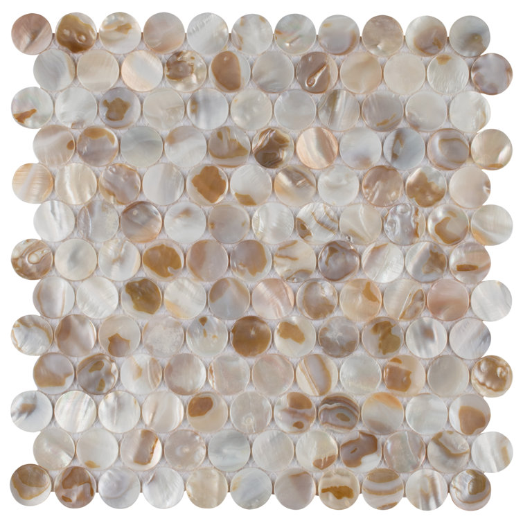 Conchella Penny Natural 11-1/4" x 11-5/8" Natural Shell Mosaic Tile