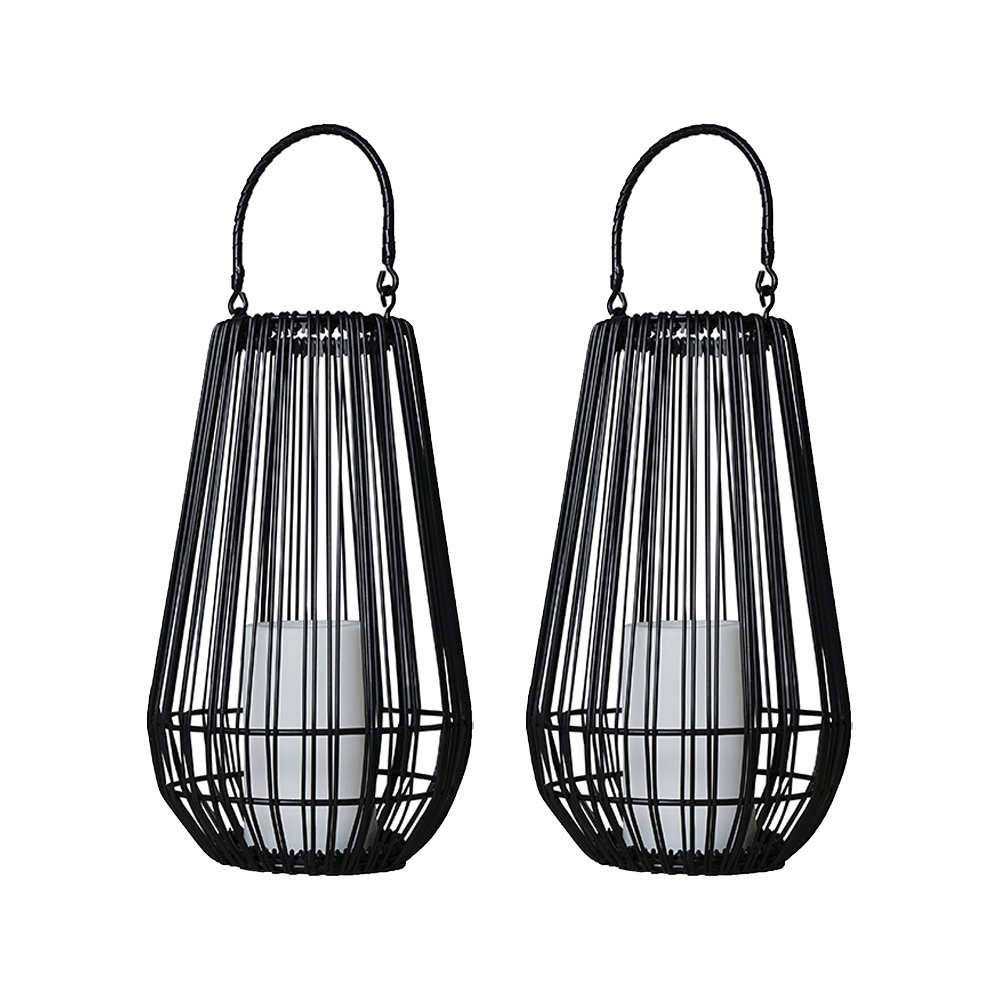 Miss Black 22Cm H Battery Powered Integrated LED Outdoor Lantern