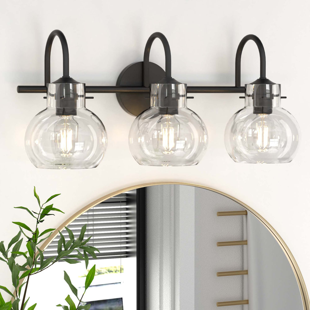 Zeline Light Dimmable Bathroom Vanity Lights with Clear Shade Vanity Light Fixture Everly Quinn Number of 