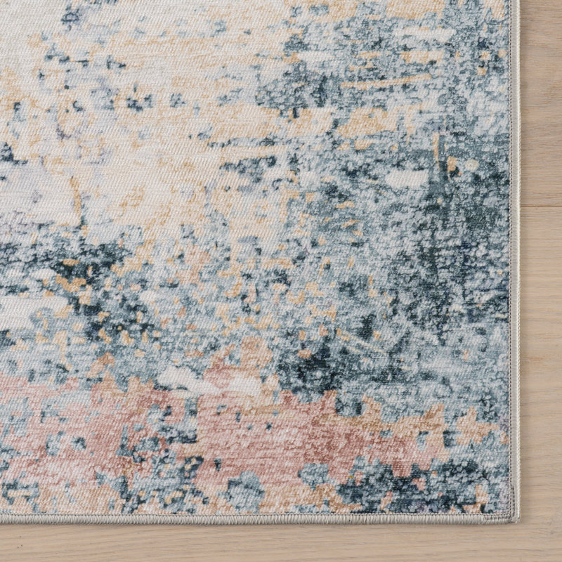 Blaire Mineral Machine Washable Rug, Multi, Rectangle 7'6" x 9'6"