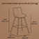 Borna Bar Stools Set of 2, Counter Height Bar Stools