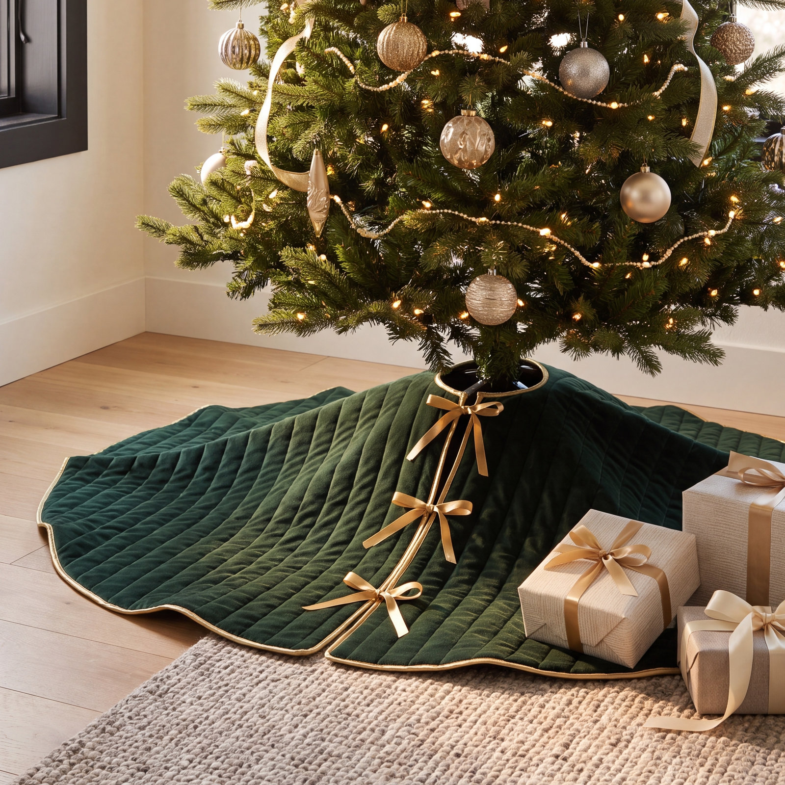 Velvet Embroidered Tree Skirt