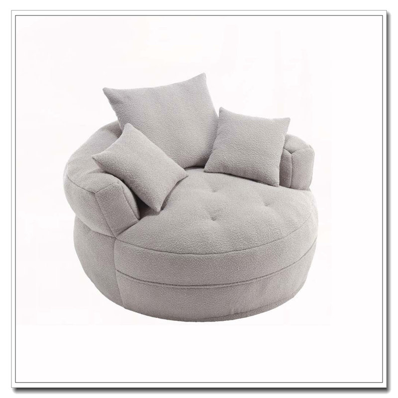 Fauteuil Boucle rembourré, sans assemblage, Gris