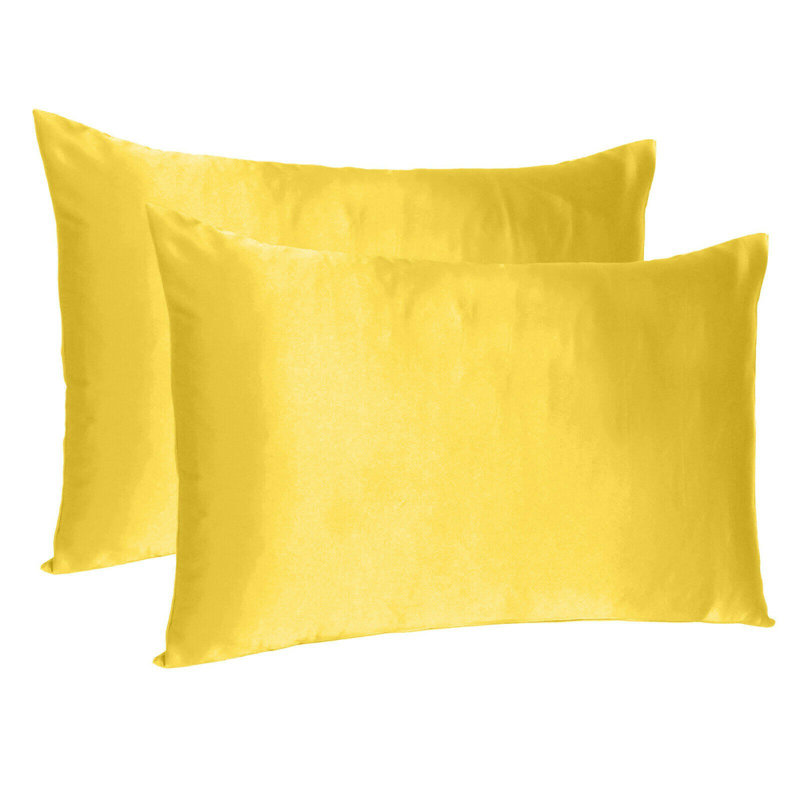 Taie d'oreiller en satin , Grand, Citron