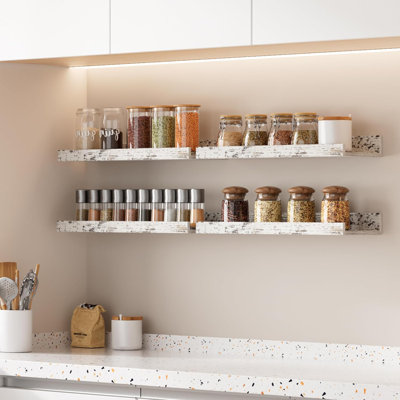 Ensemble de 6 tablettes flottantes murales en bois rustique pour la décoration intérieure et le rangement, tablettes murales pour salon, chambre à coucher, salle de bain, cuisine, tablettes à tablettes