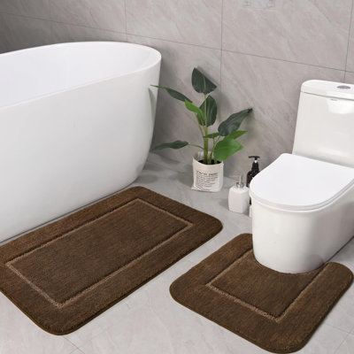2 Piece Set Rectangle/u-shaped Bath Mat 