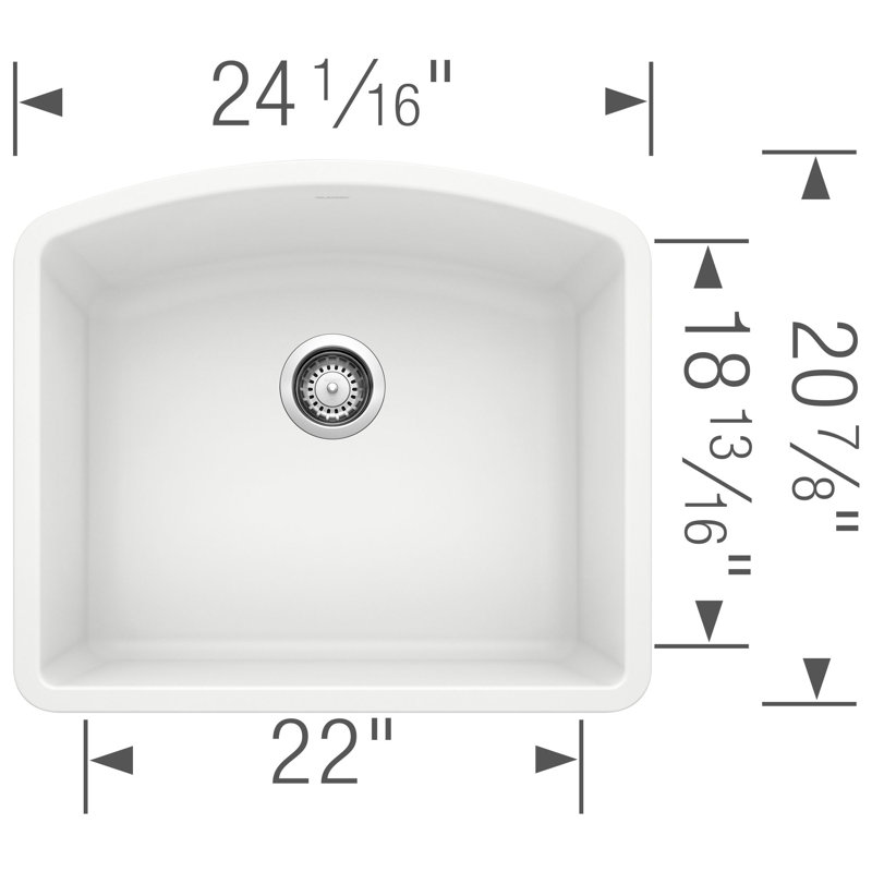 Diamond SILGRANIT 24" L x 20.75" W Undermount Kitchen Sink, White