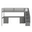 Twin Loft Bed Frame With Built-In Desk And Double Drawers-603485058