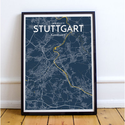 Stuttgart City Map - No Frame Print