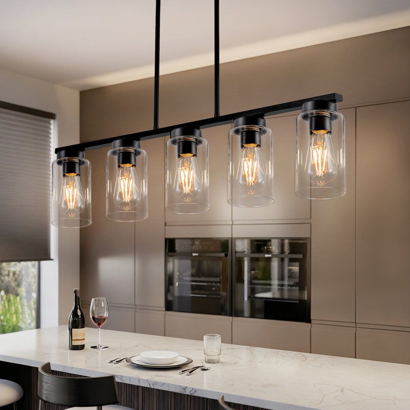 Elliyanna 5 - Light Dimmable Linear Chandelier Modern Farmhouse Chandelier Entry Chandelier Dinning Room Chandelier