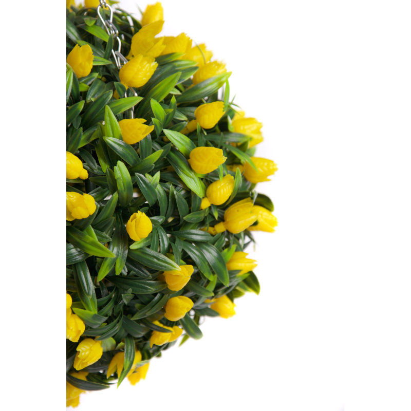 28cm Faux Flowering Plant, Yellow