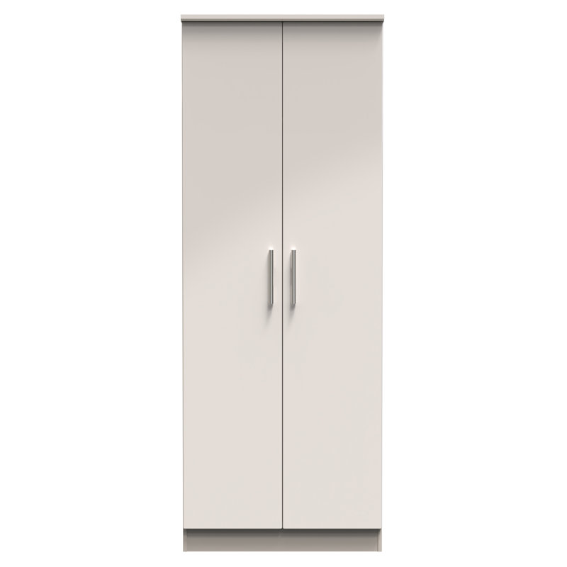 Borgeson 2 Door Wardrobe , 196" H x 74" W x 53" D, Gloss/Kashmir