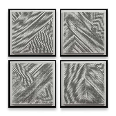 Linear Illusion Set of 4 Canvas Prints in a Frame