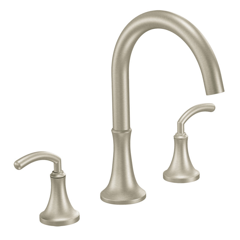 Garniture de robinet de baignoire romaine à deux poignées Icon, Nickel brossé