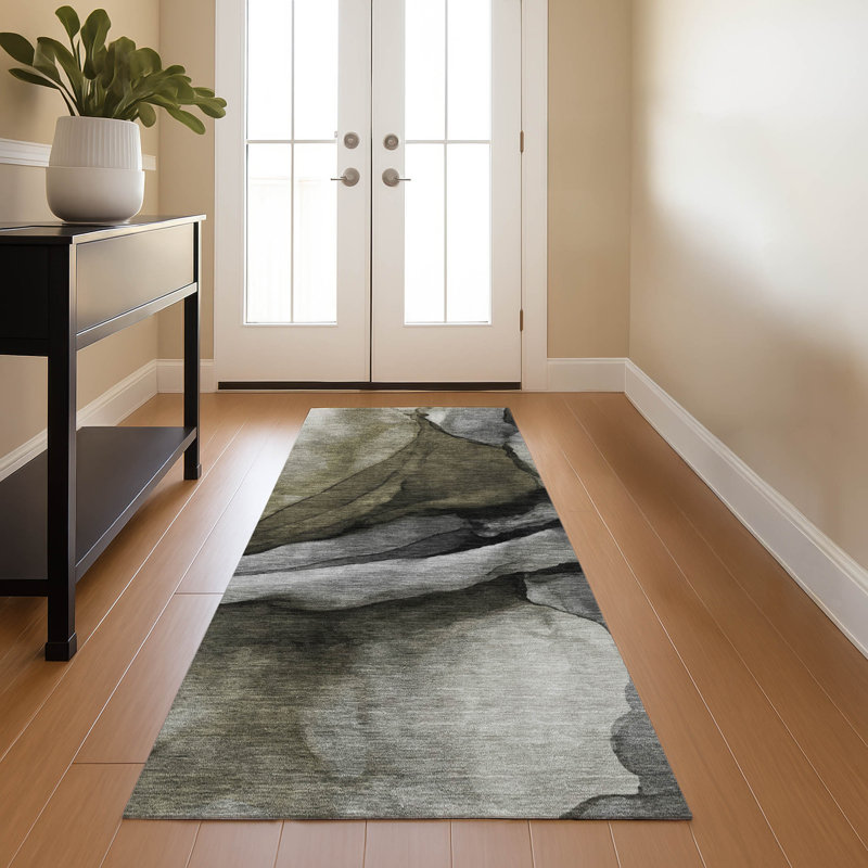 Premium Machine Washable Lonon AMF1937 Abstract Rug, Runner 2'3" x 7'6"