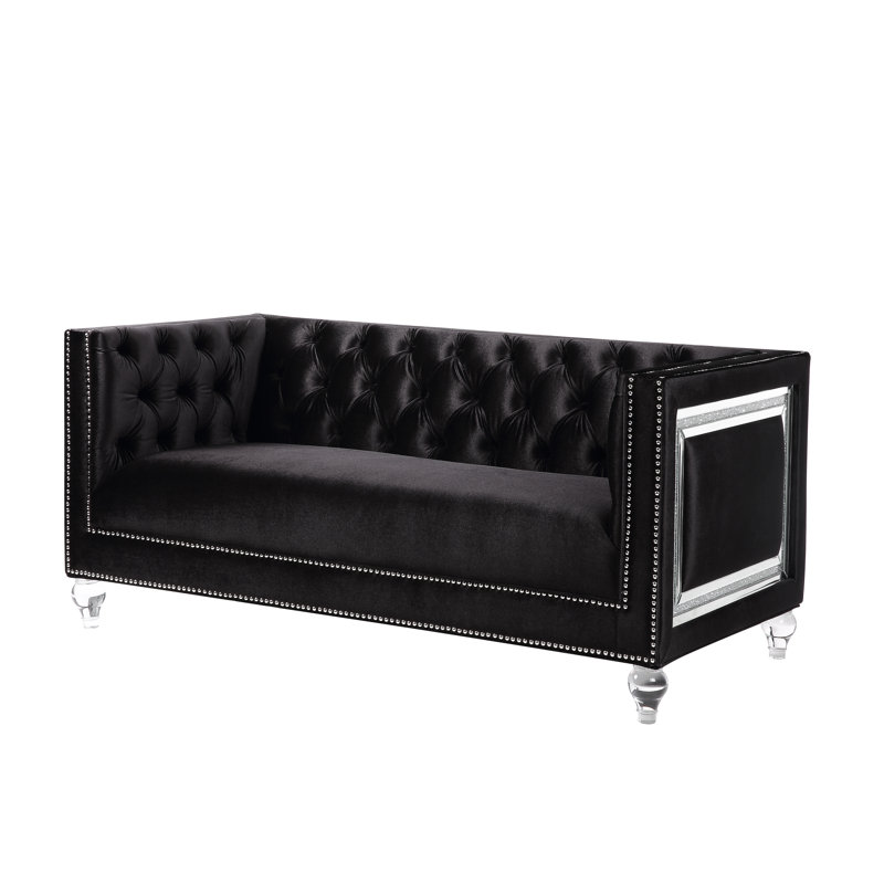 Causeuse Dicksonville, Velours noir