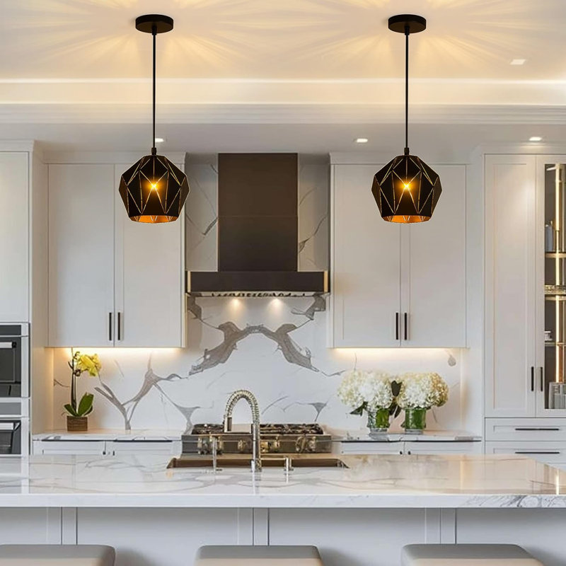Ensemble de 2 luminaires suspendus pour îlot de cuisine, hauteur réglable, luminaire suspendu industriel rétro pour maison de campagne
