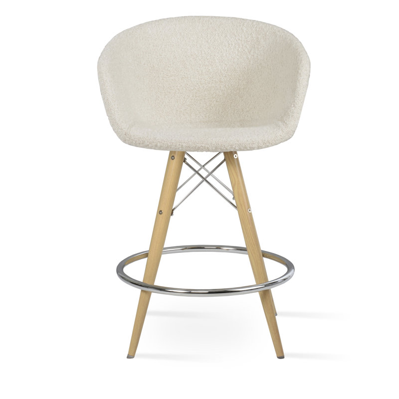 Tabouret de bar Tribeca, Blanc, Naturel, Tabouret de bar (siège d'une hauteur de 28 po)