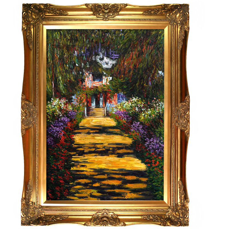 "Garden Path at Giverny", art encadré par Claude Monet