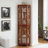 Corner Curio Cabinet With Four Adjustable Tempered Glass Shelves And Integrated Lighting System For Displaying Precious Items